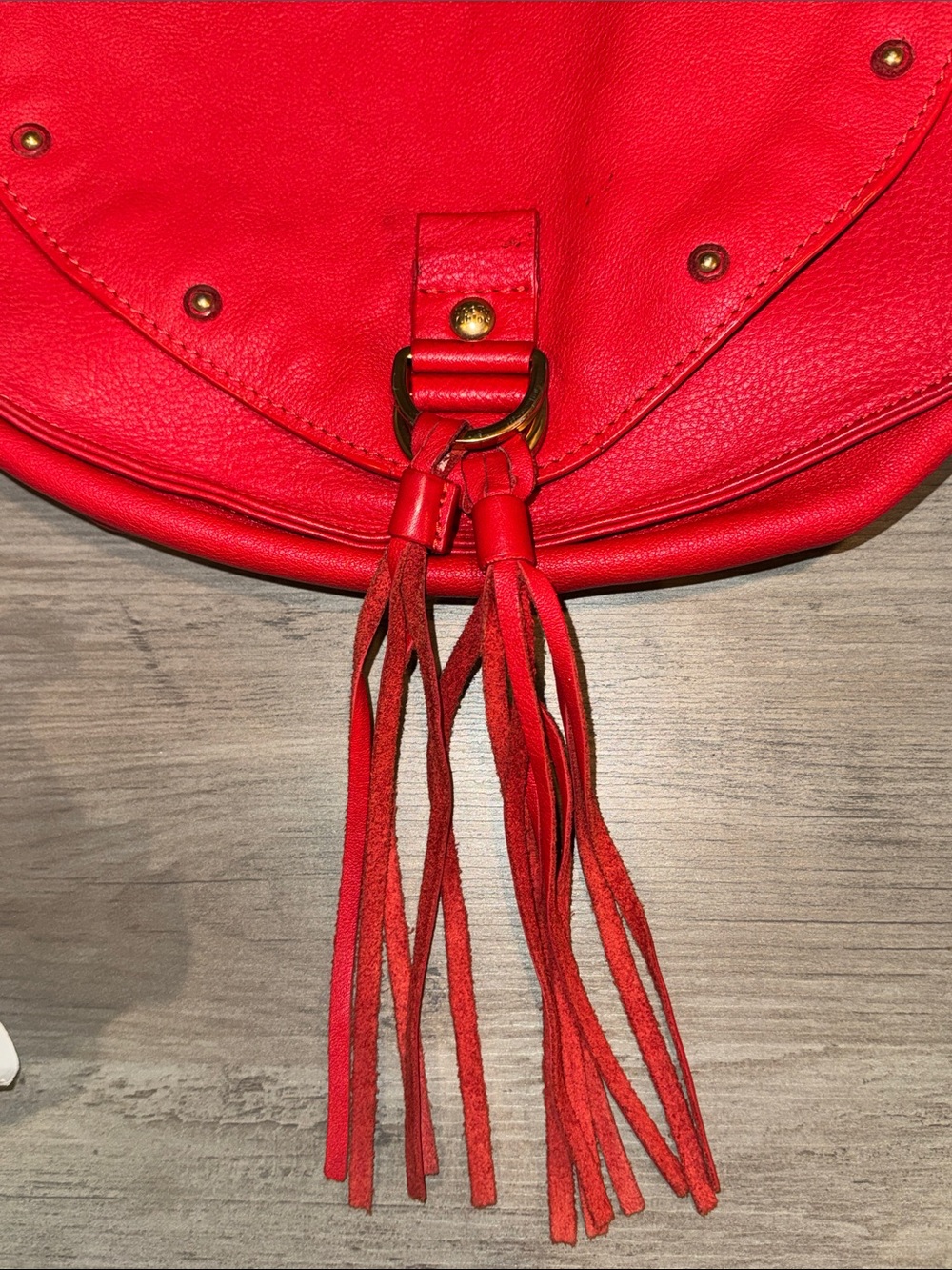 See by Chloé Red Leather Tassel Shoulder Bag - Picture 8 of 8